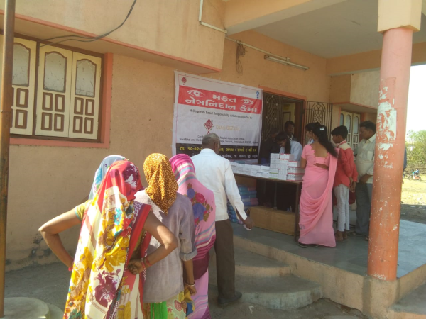 Free Eye Check up Camp in Jageshwar Village supported by Dahej SEZ ltd. under CSR